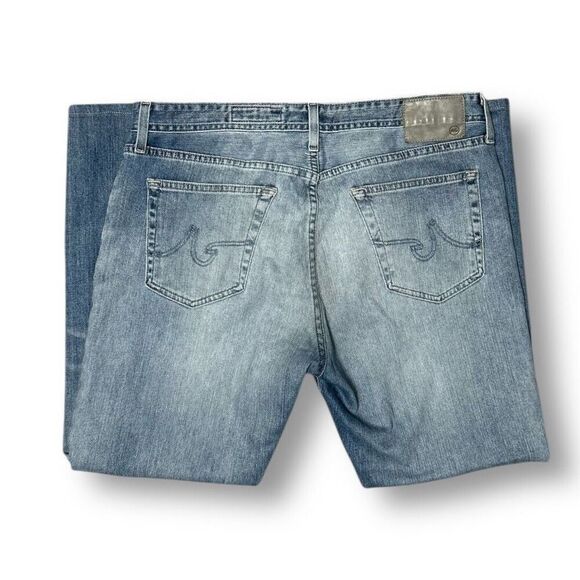 AG Adriano Goldschmied Medium Wash Blue 36R x 28.5 Everett Slim A Straight Jeans - Picture 4 of 12